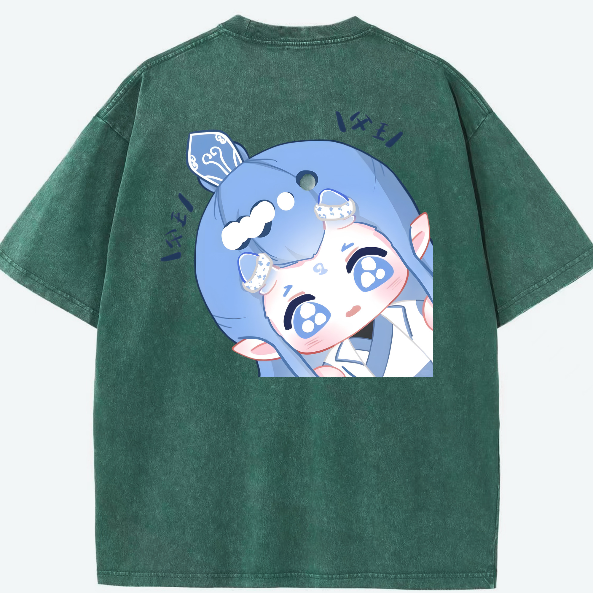 （画像用） Ne Zha 2 ナタ 魔童の大暴れ 綿100% ヴィンテージ風 半袖Tシャツ（背面プリント）